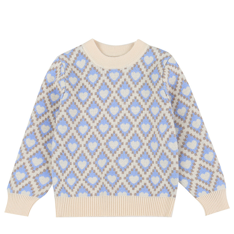 Picture of Factory wholesale children's cashmere sweater Korean version of the high collar cartoon knitted pullover boys baby base sweater girls