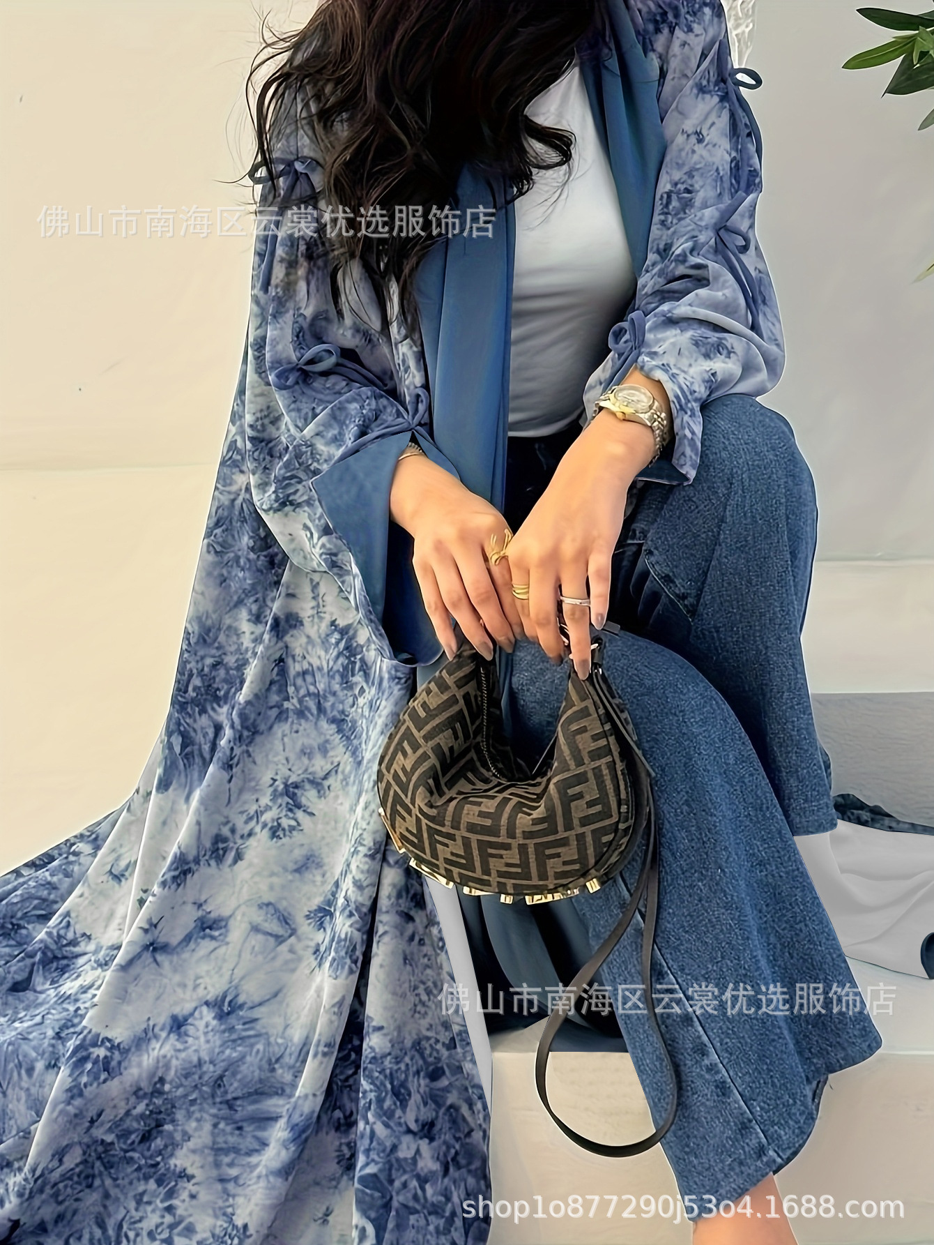 Fashion Women Muslim Chiffon Printed Turban Summer Casual Jacket