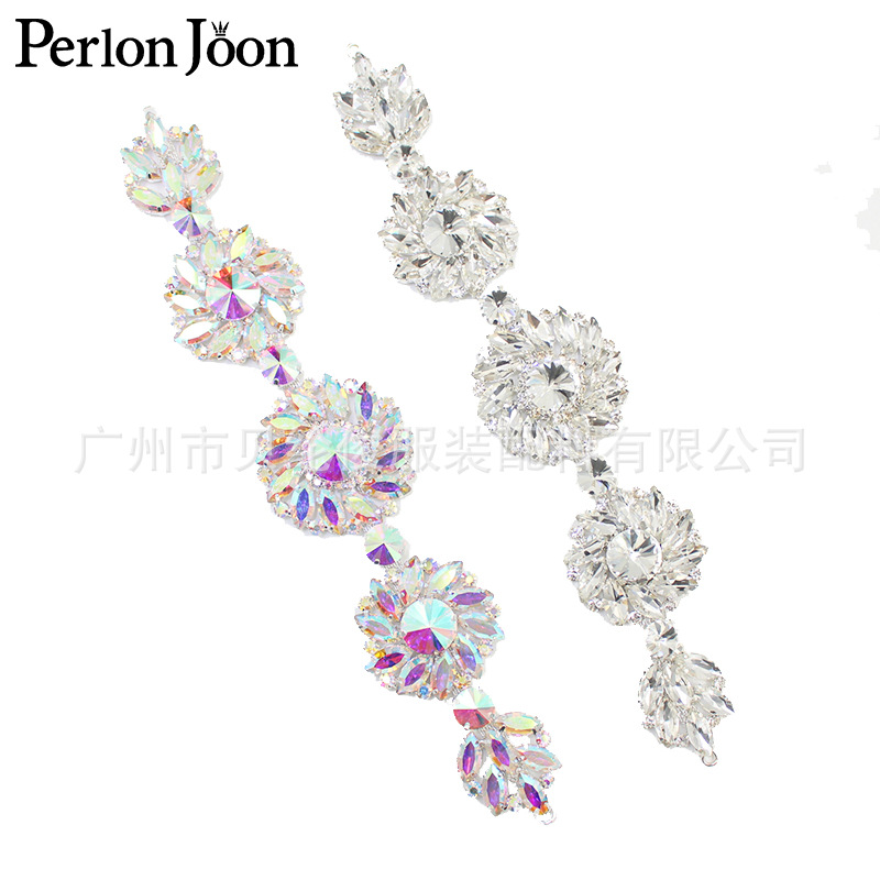 Foreign Trade silver AB Color Rhinestone Clothes Flower Fashion Decoration Wedding Dress Accessories