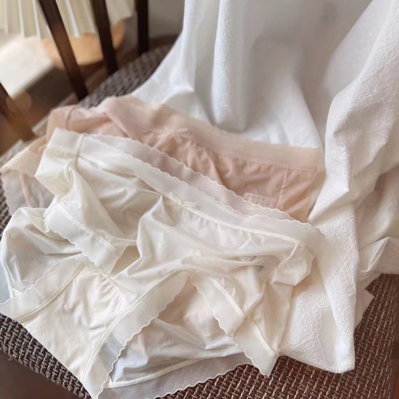 Summer Thin Traceless Ultra-thin Ice Silk Breathable Air Mask Pants Quick-drying Naked Mulberry Silk Crotch Briefs for Women