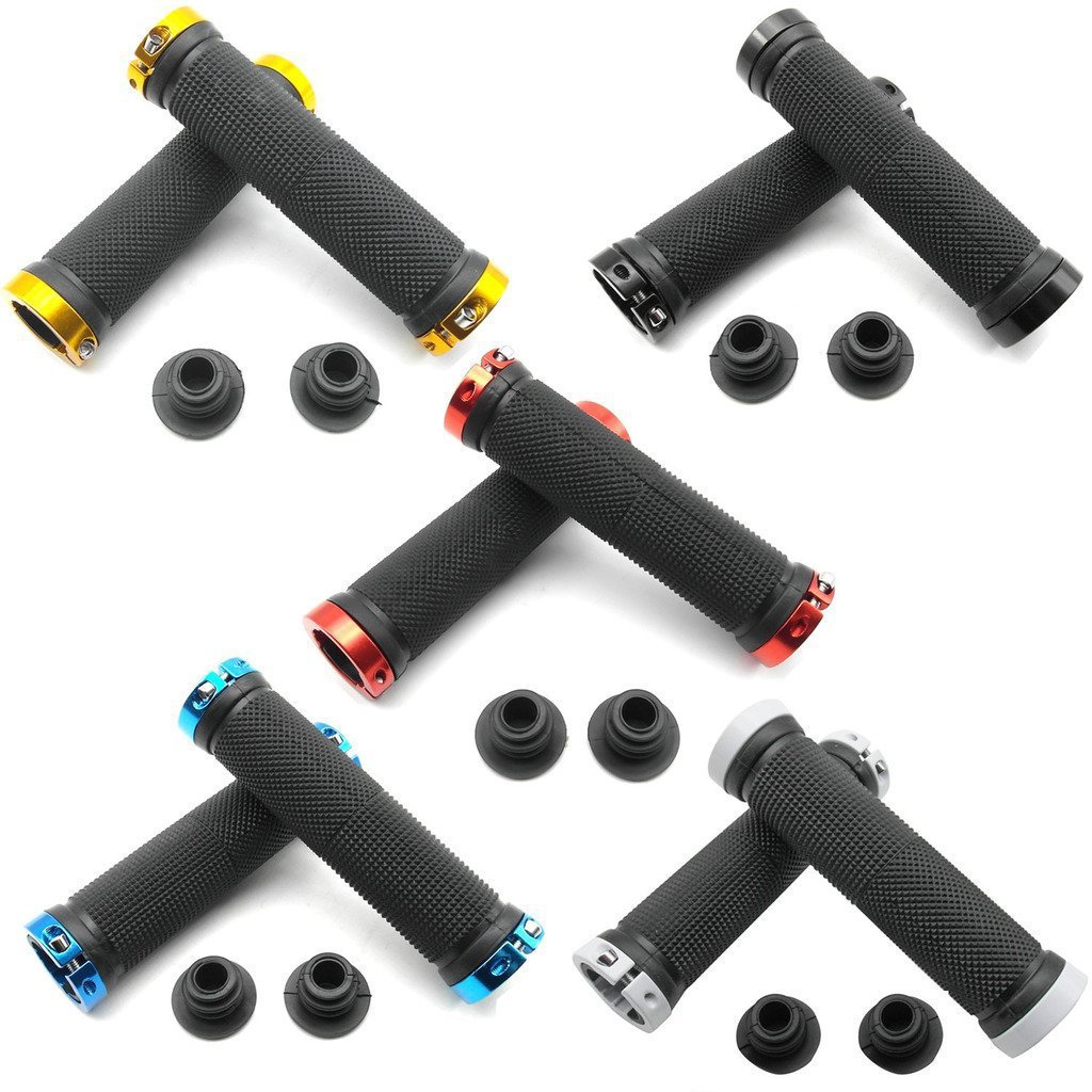Bicycle Handle Cover Mountain Bike Handle Aluminum Alloy Bilateral Locking Handle Cover Anti-skid Handle Rubber Cover for Flying Bicycle