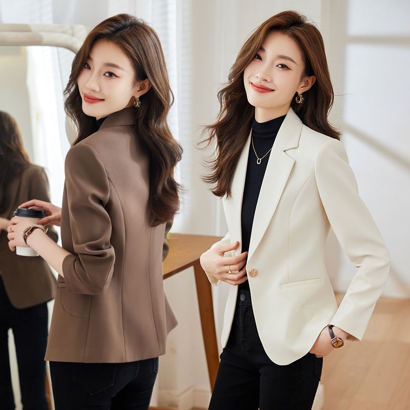 Picture of brown Suit Jacket Women's 2024 New Spring and Autumn Fashion All-match Light Mature Style Small Casual Suit Top