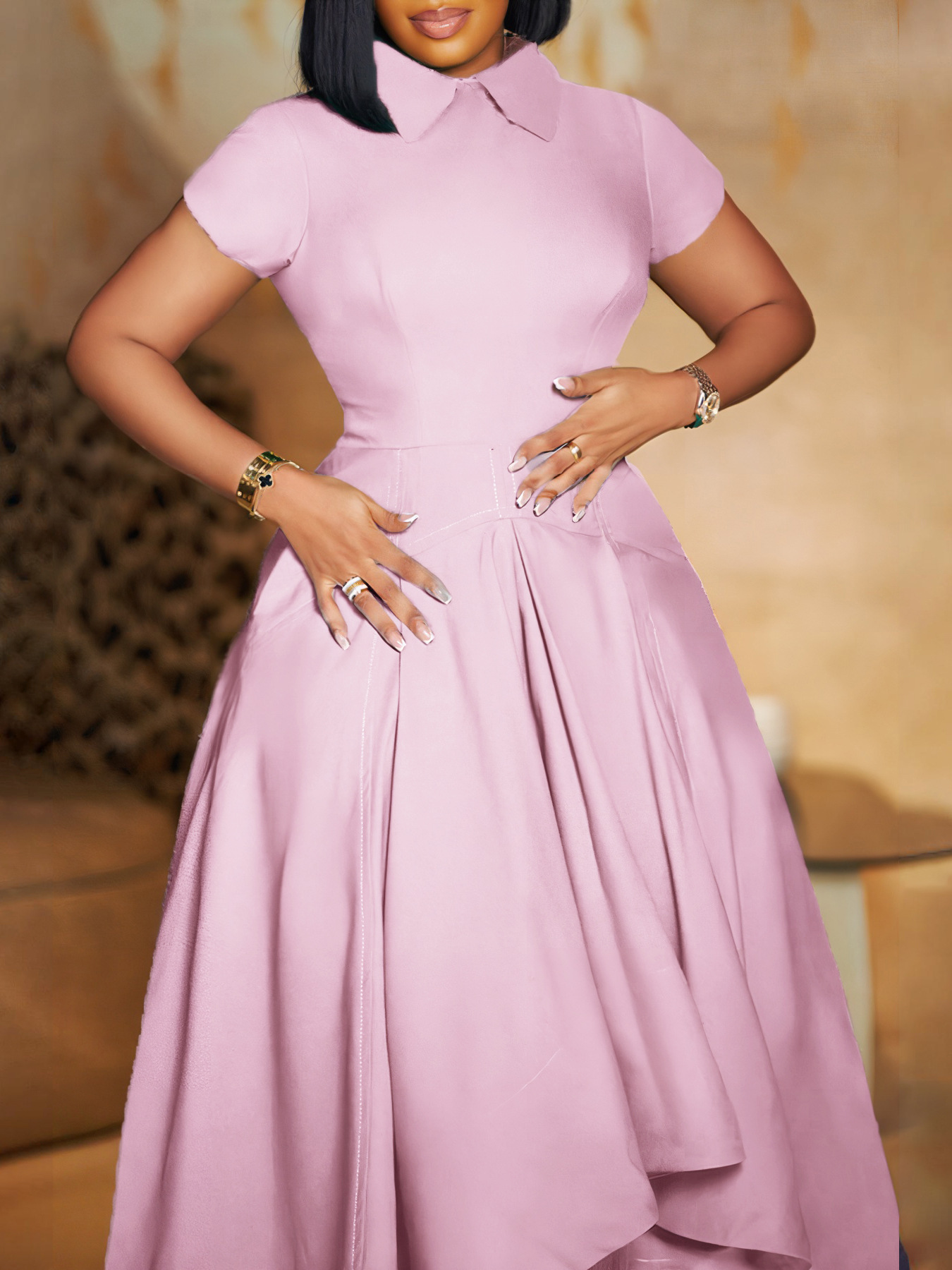 Picture of Women's 2024 Summer Fashion Elegant High Waist Banquet Skirt Elegant Party dress