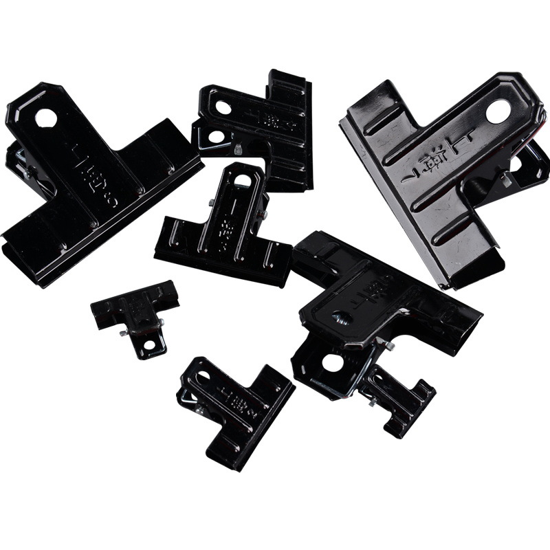 Picture of Lixin Iron Clip Black Iron Ticket Clip Large Thickeneded Office Finance Small and Medium-Sized Old-Fashioned Metal Clip Black Paint Clip