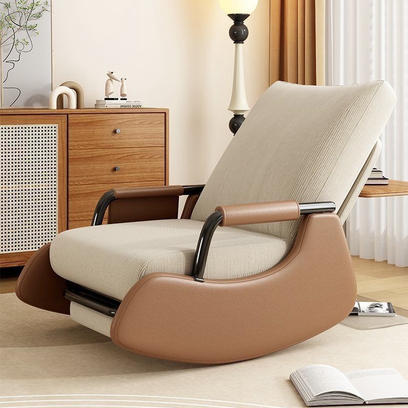 Nordic Style Leisure Chair Rocking Chair Lounge Chair Balcony Lazy Sofa Chair Single Courtyard Living Room Bedroom Nap Chair