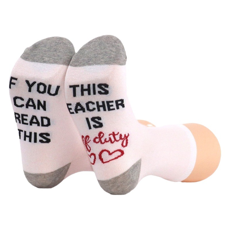 in stock IF YOU CAN READ THIS Jacquard socks cross-border explosions feet English letters in the tube cotton socks