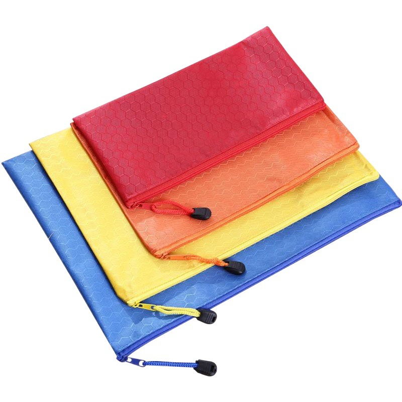 Creative stationery Oxford cloth file bag A4 Portable Color zipper bag student office waterproof information bag wholesale