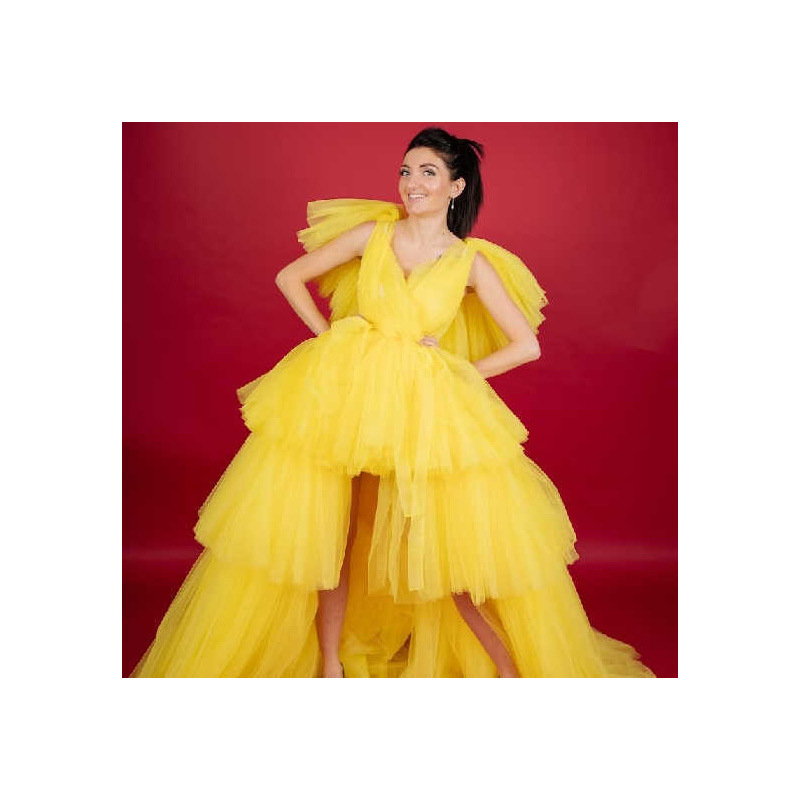 European and American Foreign trade fashion cake trailing dress mesh pleated layered plus size small light yarn dress shooting skirt