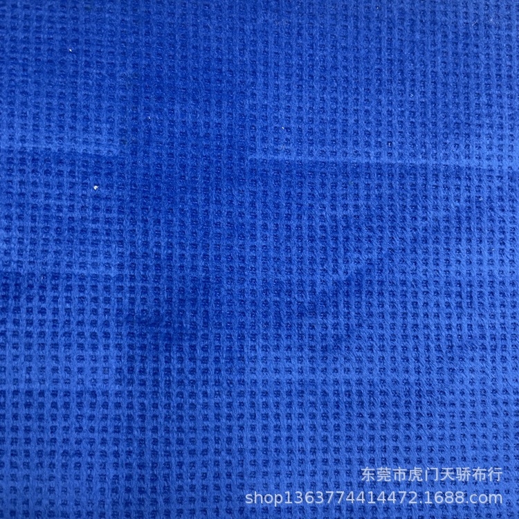 Spot supply of new woven polyester stretch jacquard 220g small plaid jacquard waffle single-sided Jacquard