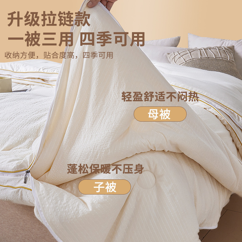 Picture of Quilt winter quilt thickened warm quilt soybean fiber quilt two-in-one zipper twin letter quilt core