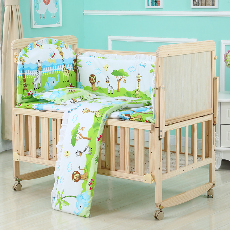 Picture of Factory Direct Sales Crib Solid Wood Paint-Free Baby Bed Multi-Functional Kidsren's Bb Cradle Bed Wholesale Dropshipping