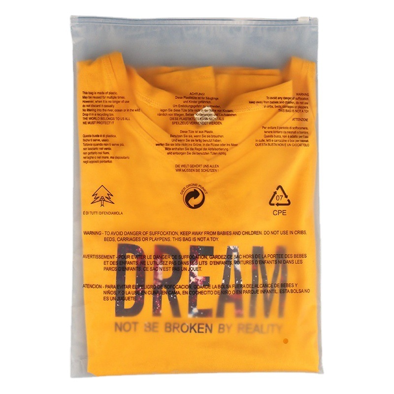 in stock warning zipper bag shein cross-border foreign trade garment bag temu packaging bag transparent frosted zipper bag