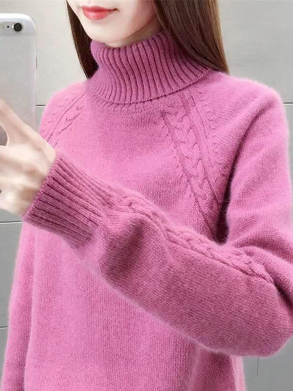 Picture of Lazy Style Turtleneck Women's Sweater Loose Outer Wear 2023 New Autumn and Winter Bottoming Shirt Thickeneded Top