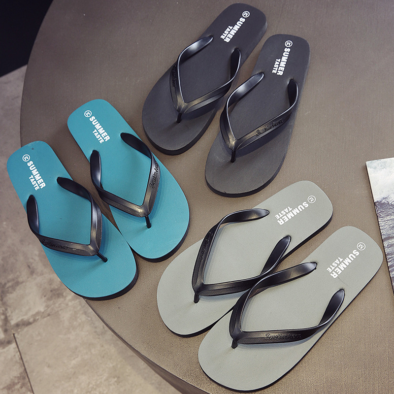 Flip flops men's summer non-slip trendy flat slippers rubber outdoor casual personalized flip-flops beach shoes
