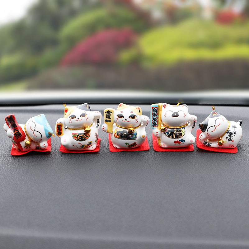 Picture of Small Car Ornaments Car Decoration Car Interior Decoration Doll Cute Creative Safe Car Supplies Lucky Cat