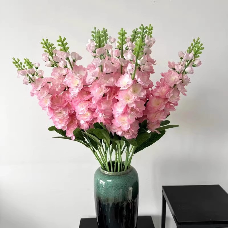 Picture of Simulated Delphinium Wedding Auditorium Decoration Simulated Flower Single Violet Props Large Simulated Flower Delphinium