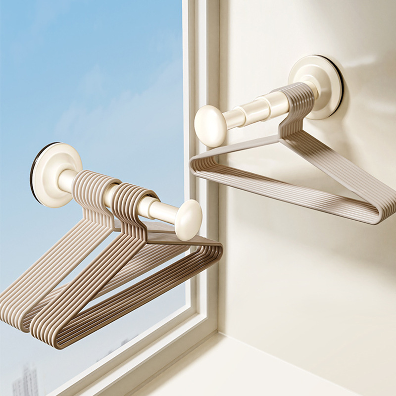 Suction Cup Hanger Storage Artifact Household Balcony Multifunctional Telescopic Non-Punch Seamless Hanger Wall Hanging