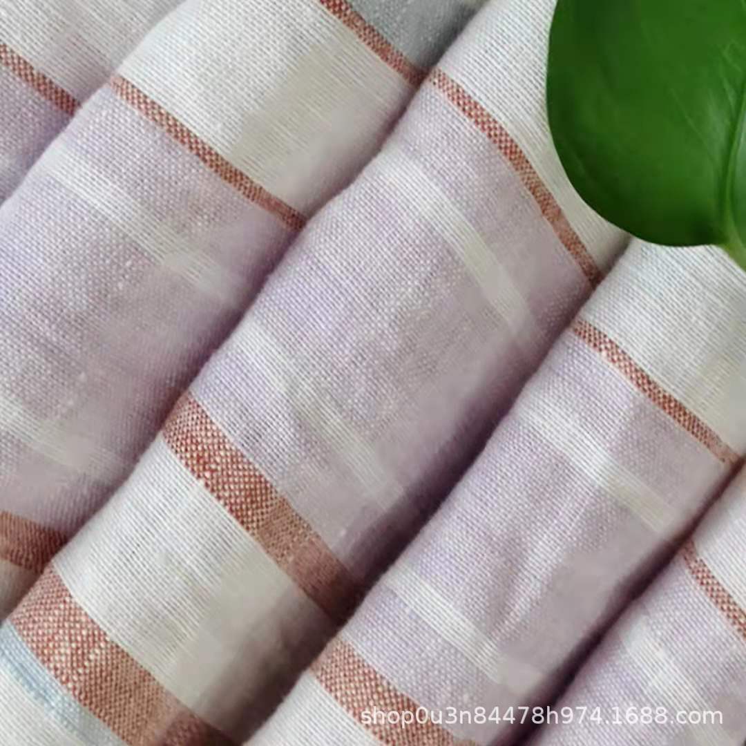 Pure linen Colorfulful Multi-stripes Enzyme Washing fabric striple linen fabric 280CM