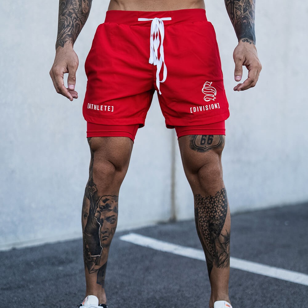 2025 Cross-Border Export Summer New Men's Fashion Beach Shorts Woven Quick-Drying Multi-Color Sports Double-Layer Shorts