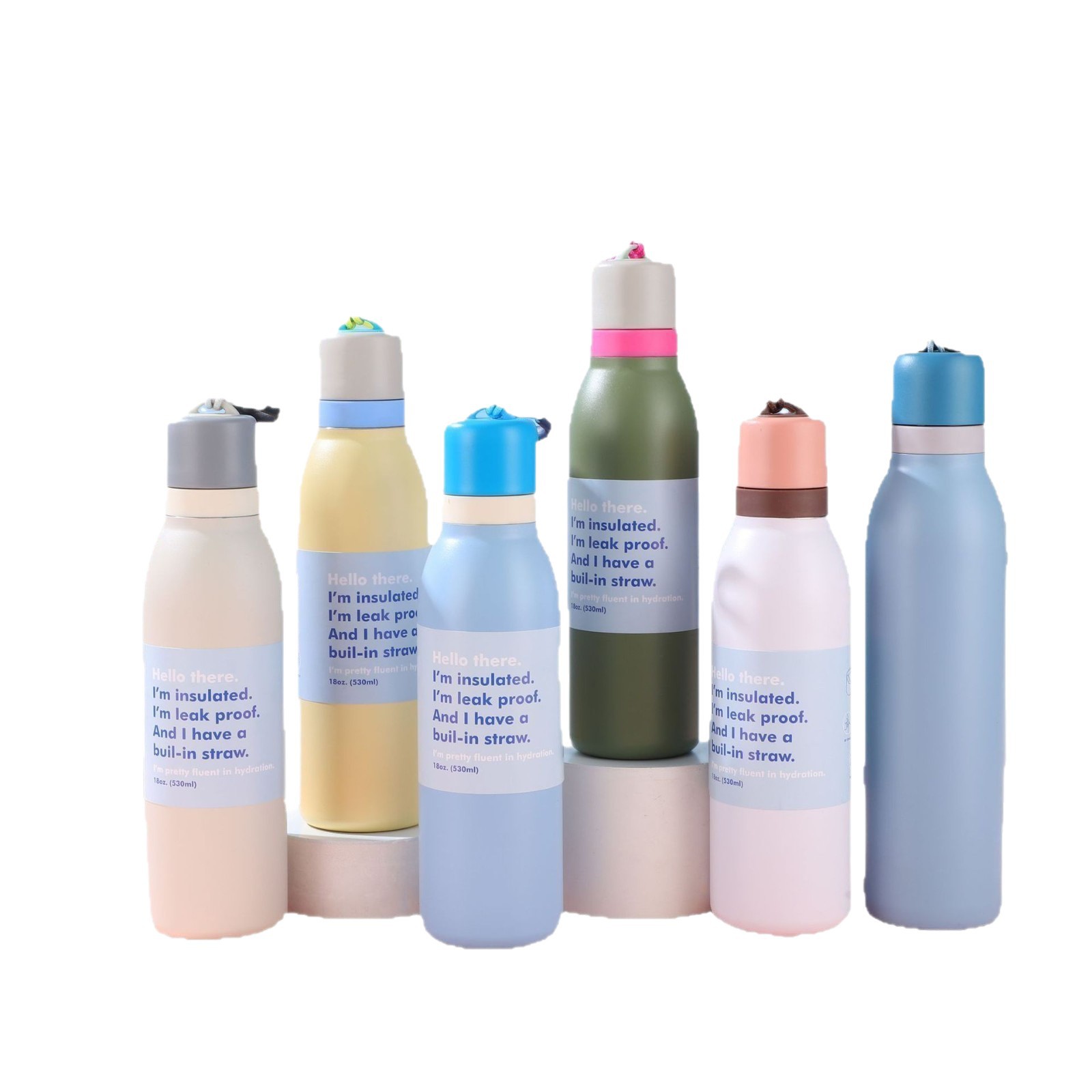 Picture of Oh Wow Macaron Color Portable Cup 304 Stainless Steel Insulated Cup Outdoor Sports Cola Bottle Water Cup Wholesale