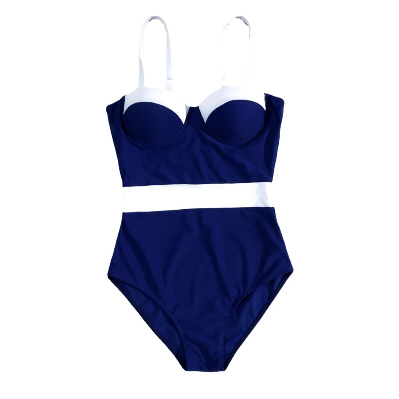 2023 European and American Swimwear One-piece SWIMWEAR Black Hard Bag One-piece Women's Beach Swimwear Foreign Trade Swimwear