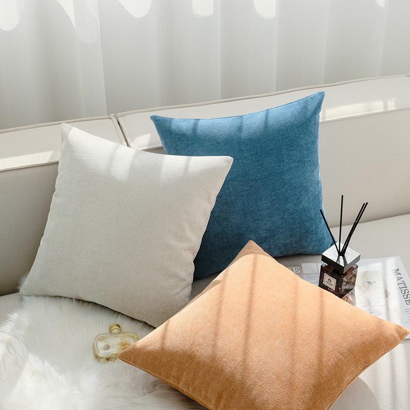 Chenille Pillowcase Chinese Style Light Luxury Office Cushion Bedside Soft Bag Cushion Back Cover Sofa Pillow Wholesale