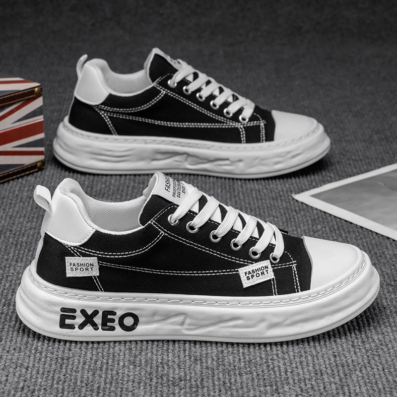 Canvas men's shoes, summer breathable casual low-top flat shoes, student trend, versatile sporty design, niche cloth shoes