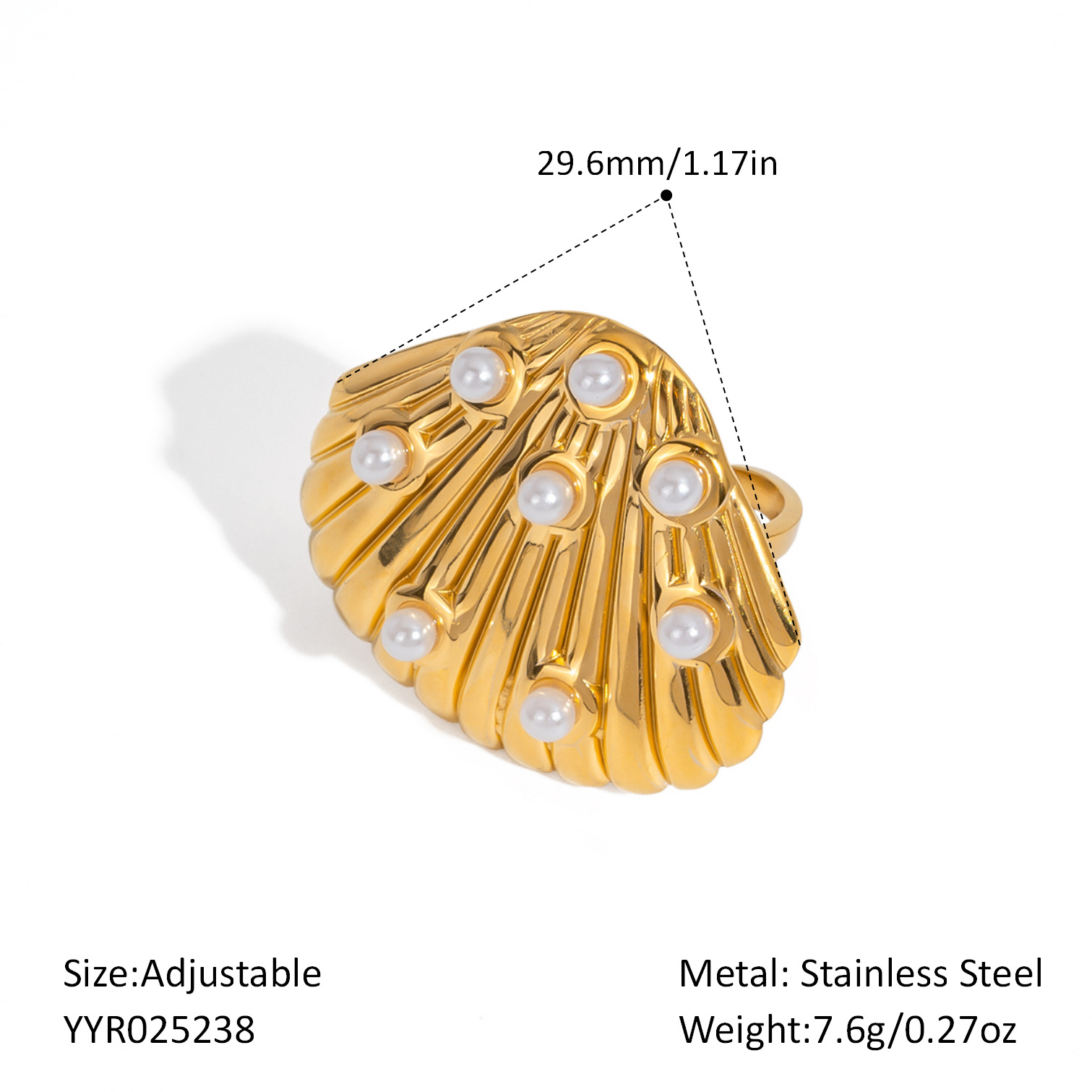 Picture of Europe and the United States hot-selling ocean shell pearl earrings ring suit fashion high-end luxury earrings stainless steel jewelry