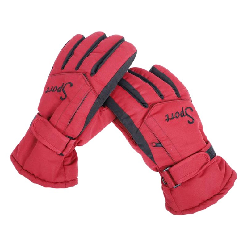 Adult Ski Gloves Men's Outdoor Waterproof Windproof Non-Slip Riding Sports Gloves Velvet-Lined Thickened Warm Gloves
