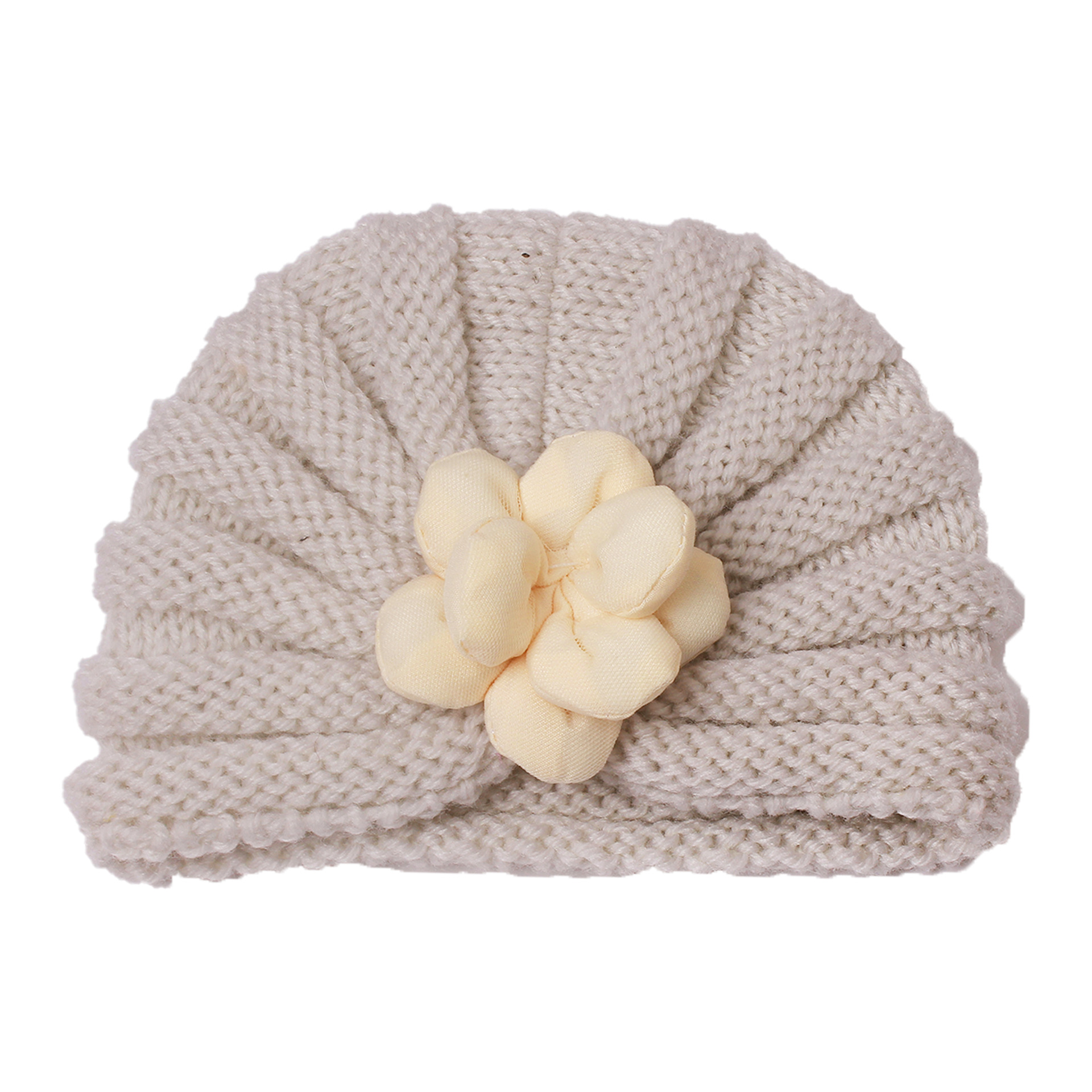 Picture of European and American autumn and winter New Baby fetal hat cute baby three-dimensional flower knitted hat children warm hat