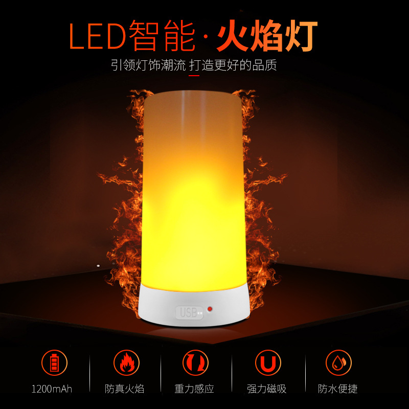 Picture of Cross-Border Christmas Portable Artificial Dynamic Candle Night Light USB Charging Led Luminous Flame Light Atmosphere