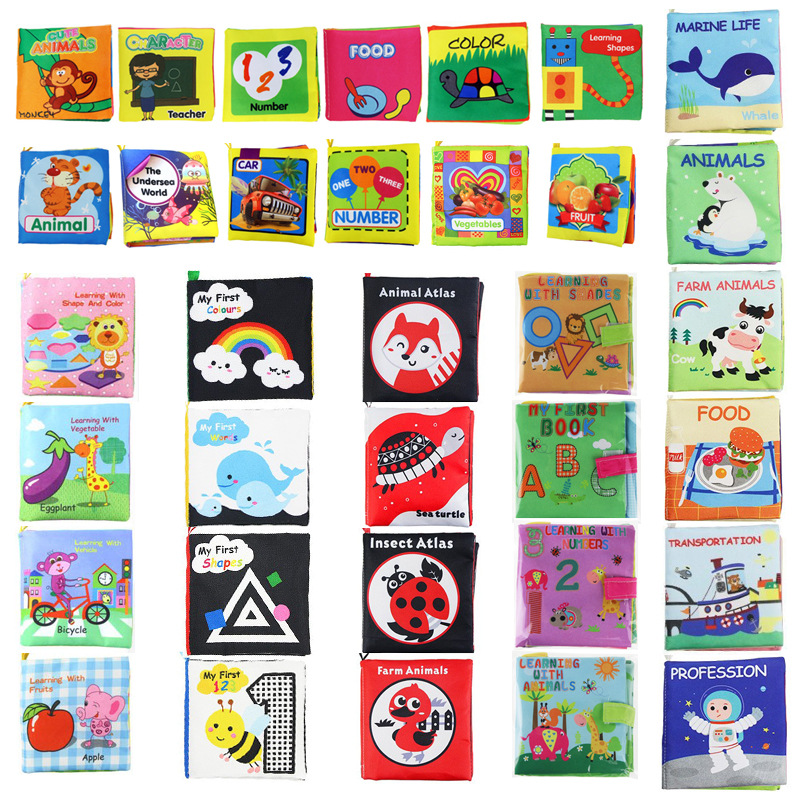 34 cross-border newborn early education Enlightenment baby baby cloth book ringing paper BB whistle tear not to rot three-dimensional cloth book