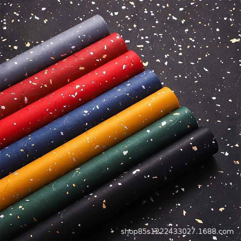 Zhuo fiber fantasy gold and silver dot wrapping paper bouquet packaging gift floral packaging material flower wrapping paper