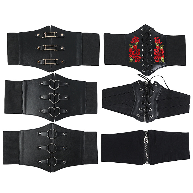 European and American Fashion Love Decoration Women's Elastic Stretch Waist Seal Women's High-end All-match Waist Skirt Wide Belt