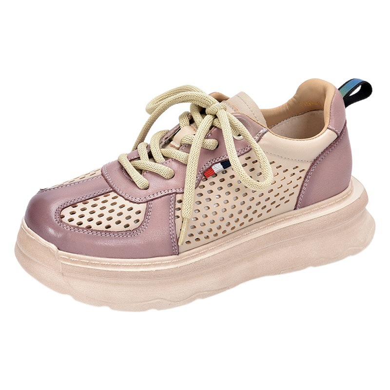 [9.9kg Pairs, Available] Genuine Leather Thick-Soled Casual Shoes for Women, Sandals, First-Layer Cowhide Lightweight Sports Shoes