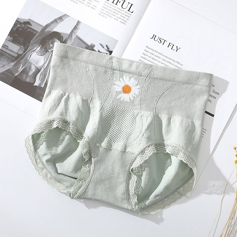 Picture of Foreign trade mid-waist tummy panties female sexy girl Daisy panties wet hip seamless briefs