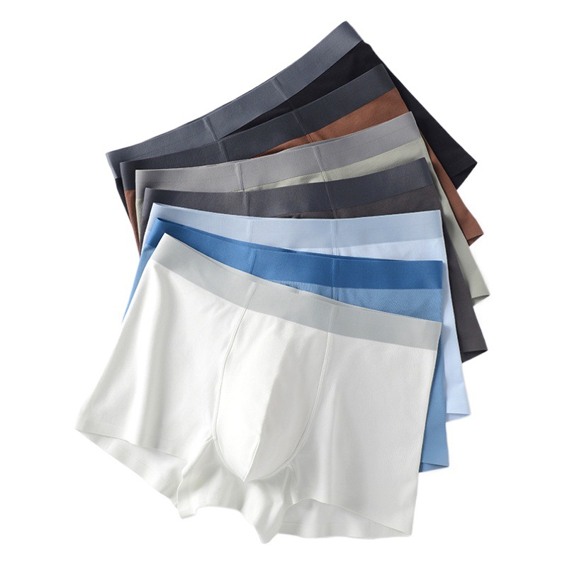 Men's Underwear Pure Cotton Xinjiang Cotton Antibacterial Seamless Men's Boxer Briefs Mid-Rise Breathable Quick-Dry