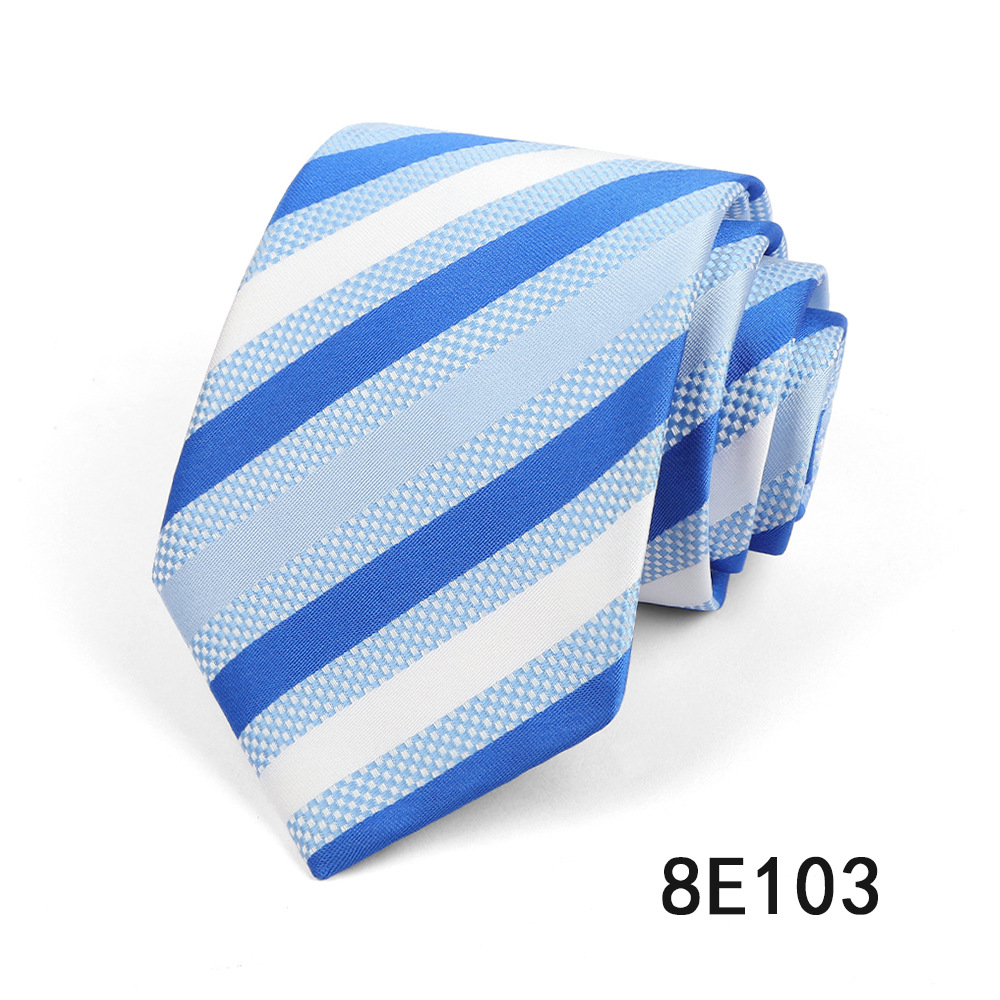 Picture of Men's Tie Business Casual Stripesd Tie 8cm Polyester Jacquard Embroider Print Tie Wholesale Formal Wear