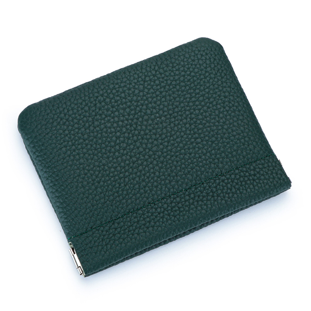 Picture of Genuine Leather Short Mini Coin Purse Women's Small and Ultra-thin Automatic Closure Shrapnel Coin Bag Key Lipstick Storage Bag