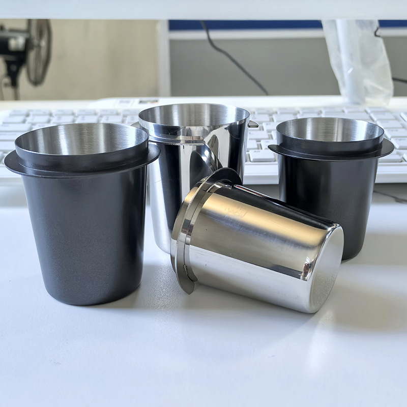 Picture of 58mm universal Italian coffee machine handle stainless steel powder dispenser fragrance cup EK43 mini bean cup