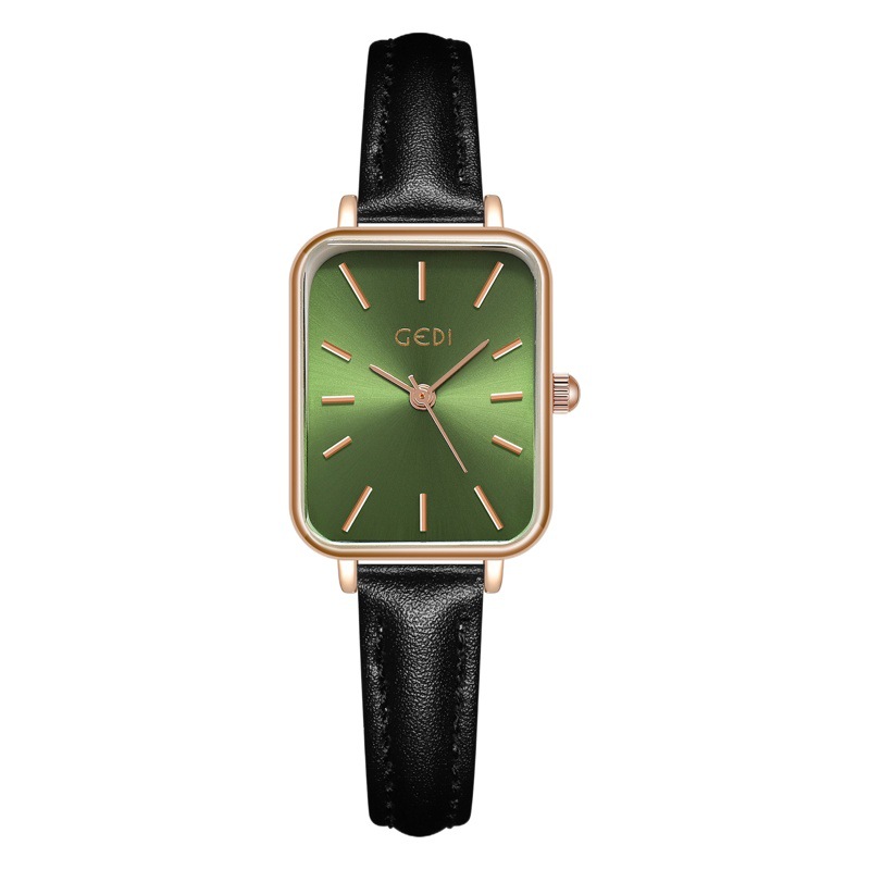 Goldie student Korean-style simple women's watch square quartz watch ladies niche high-end leather belt watch wholesale