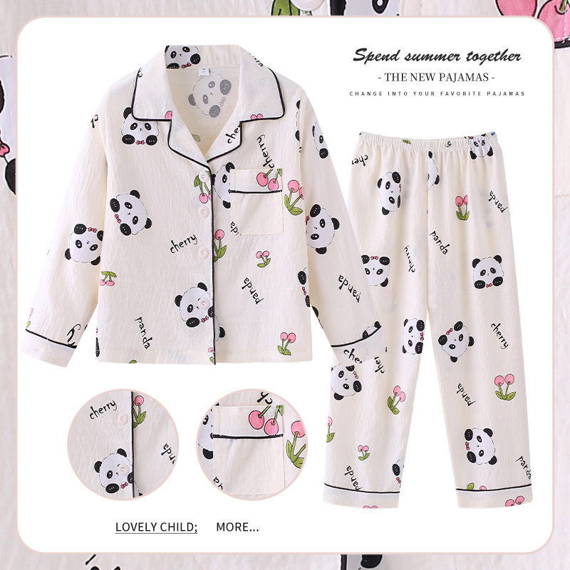 Picture of 2024 New Girls' Pajamas Long Sleeve Cloud Cotton Spring and Autumn Children's Home Clothes suit Big Kids Girls Can Wear Outer
