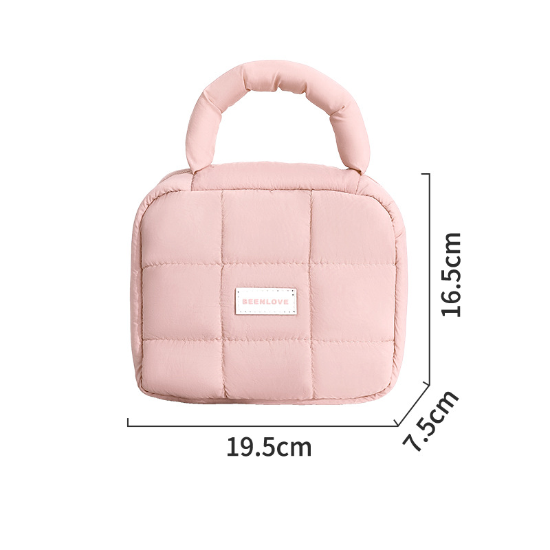Picture of Runhui Puff Quartet Storage Bag Candy Color Cotton Soft Portable Cosmetic Bag Cosmetic Bag Large Capacity High-class Sense