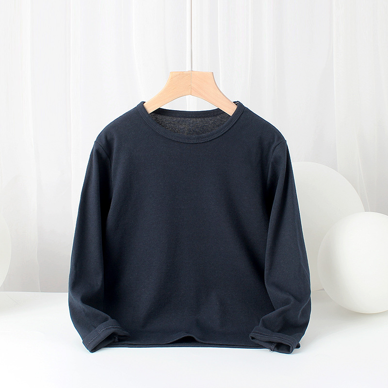 Picture of Spring and autumn children's clothing Korean new boys bottoming shirt girls cotton stretch solid color long sleeve children's T-shirt wholesale
