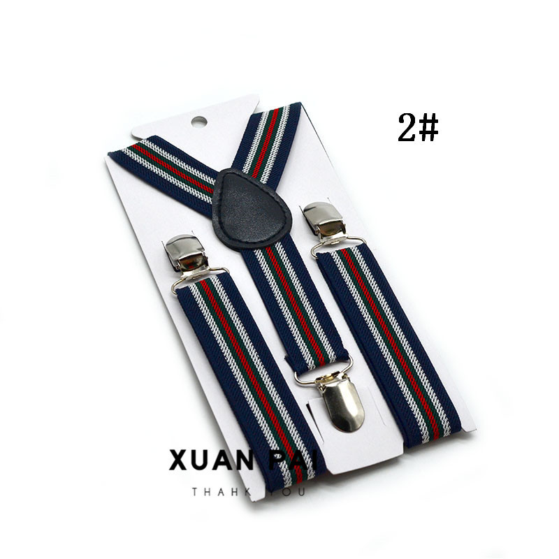 Picture of Children's 2.5cm Strap Clip Vintage Striped Series Boys and Girls Universal Suspender Belt Baby Autumn and Winter Pants Clip