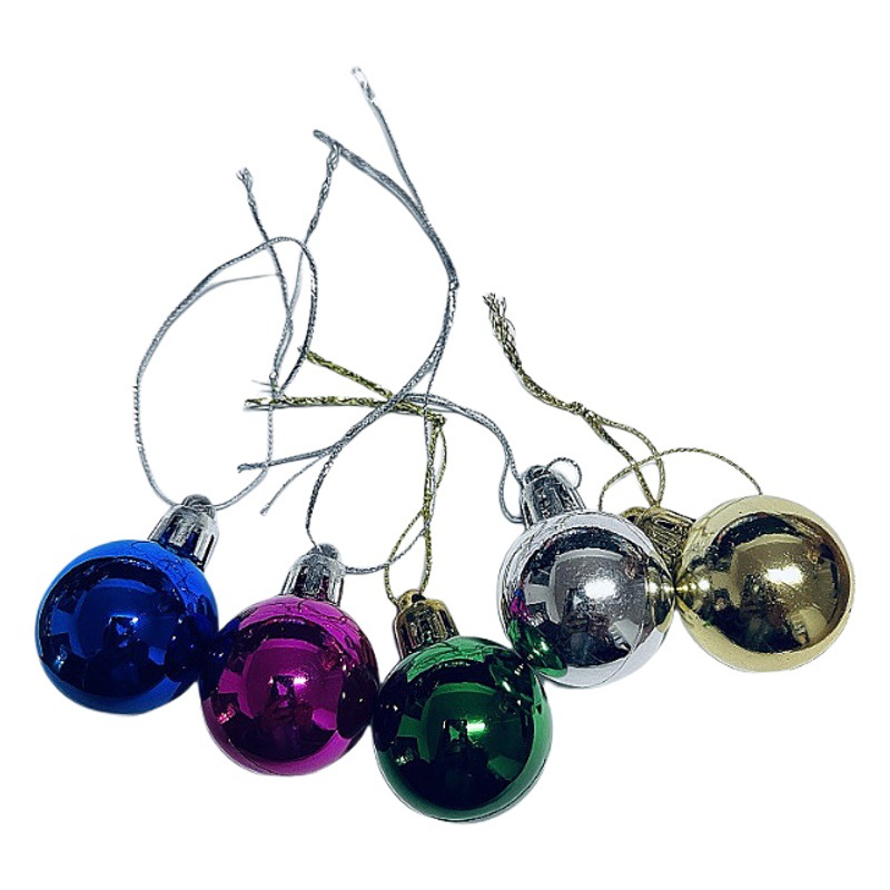 3cm electroplated bright Christmas ball 12 sets Christmas tree decorations school shopping mall holiday atmosphere decoration