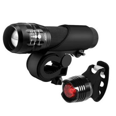 CREE Telescopic Focusing Super Bright Bicycle Headlight/Strong Flashlight + Taillight Night Riding Bicycle Equipment Self
