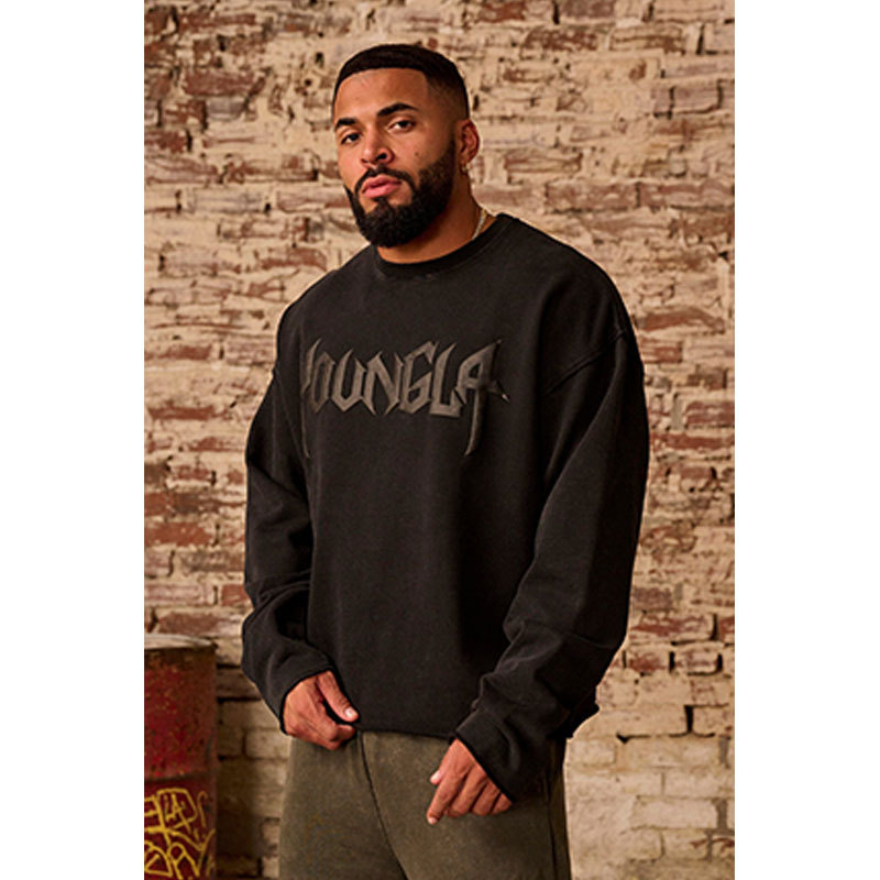 New American Sports Casual Long-sleeved Loose Shoulder Fitness Men's T-shirt Round Neck Trendy All-match Basketball Top