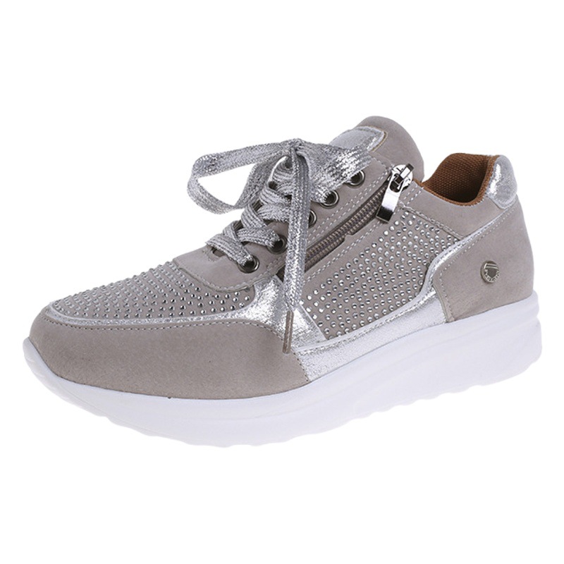 New single-layer shoes cross-border plus size single-layer shoes women's new British height increasing sneaker women's shoes wedge lace-up running shoes