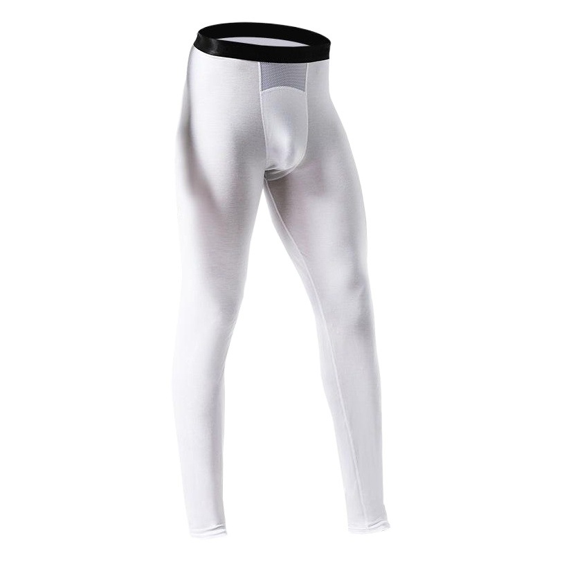 Autumn and winter thin men's long johns basic one-piece ice silk mesh sweat-wicking warm pants slim-fit honeycomb breathable leggings